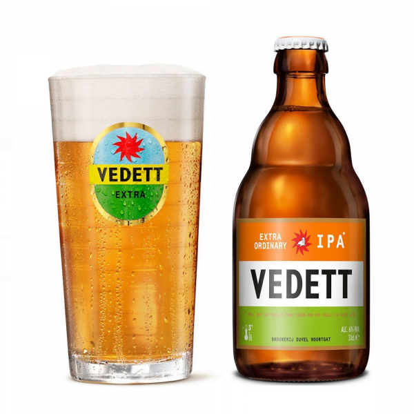 Speciaalbier Vedett IPA met ingeschonken bierglas