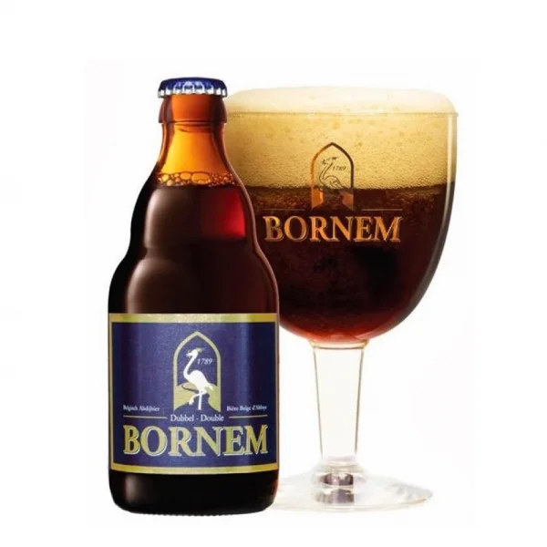 Speciaalbier Bornem Dubbel met ingeschonken Bornem bierglas