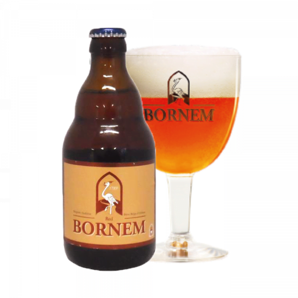 Speciaalbier Bornem Red met ingeschonken Bornem bierglas