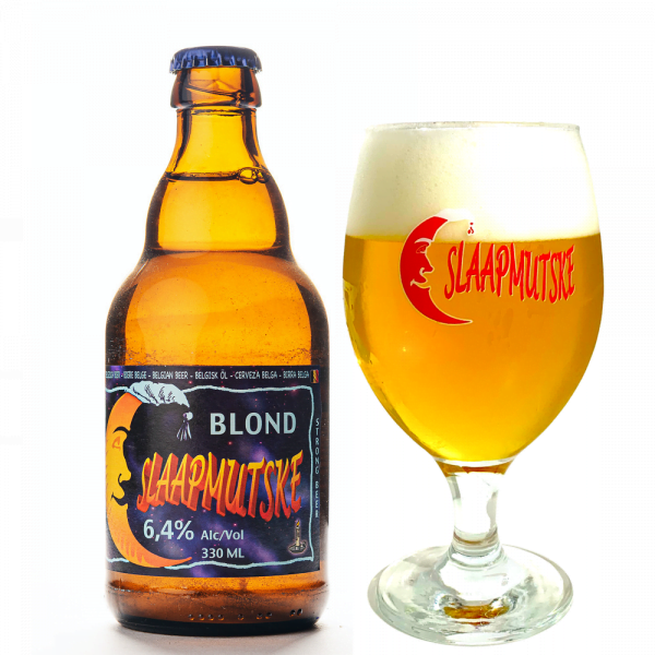 Speciaalbier Slaapmutske blond met ingeschonken bierglas