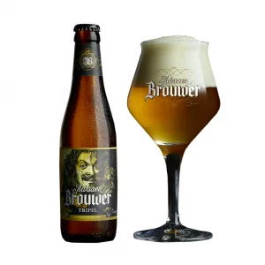 Speciaalbier Adriaen Brouwer tripel met ingeschonken bierglas