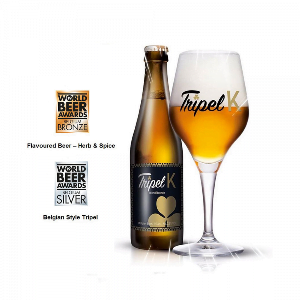 Speciaalbier Biologisch Tripel K met ingeschonken bierglas