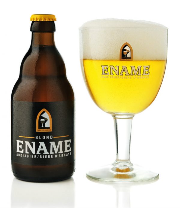 Speciaalbier Ename Blond met ingeschonken Ename bierglas