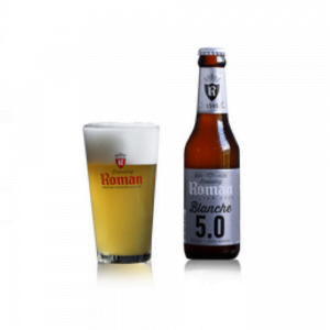 Speciaalbier Roman Blanche 5.0 met ingeschonken bierglas