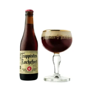 Speciaalbier trappist Rochefort 6 met ingeschonken bierglas