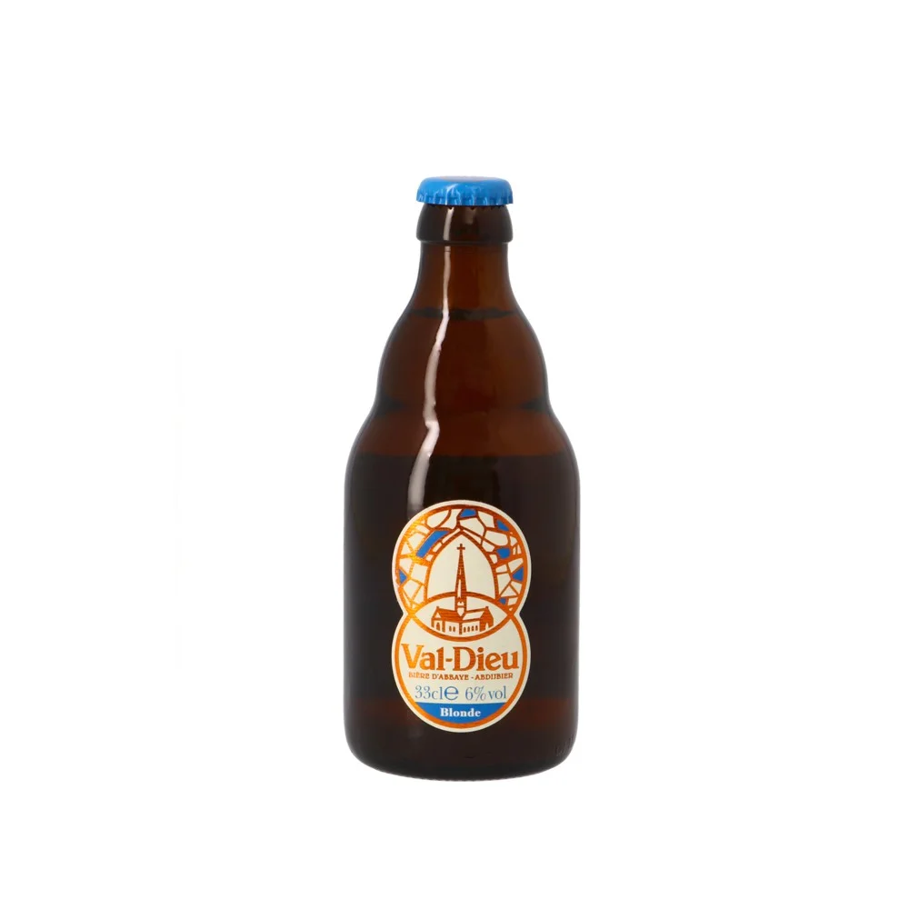 Val Dieu Blonde mit eingegossenem Val Dieu Bierglas