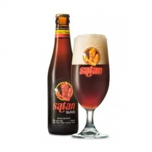 Speciaalbier Satan Black met ingeschonken Saten bierglas