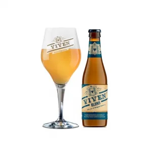 Speciaalbier Viven Blond met ingeschonken Viven bierglas