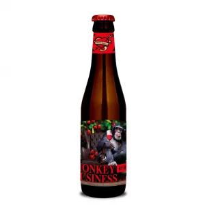 Speciaalbier Monkey Business Berry met ingeschonken bierglas