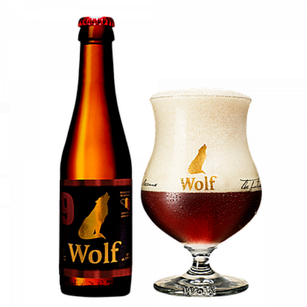 Speciaalbier Wolf 9 met ingeschonken Wolf bierglas