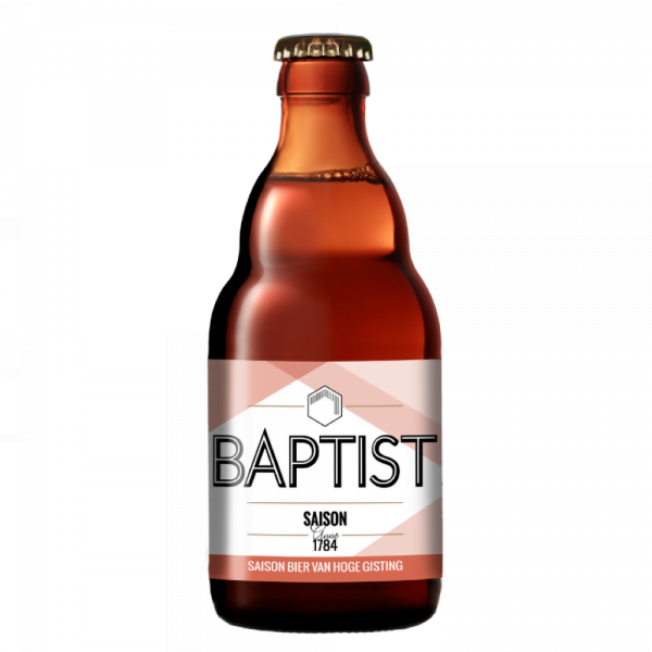 Speciaalbier Baptist Saison met ingeschonken Baptist bierglas