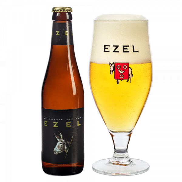 Speciaalbier Ezel met ingeschonken Ezel bierglas