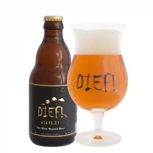 Speciaalbier Dief Gold met ingeschonken bierglas