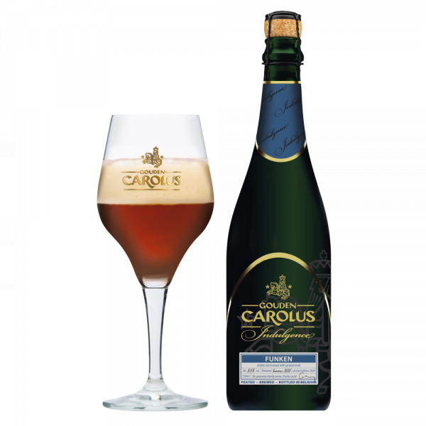 Speciaalbier Gouden Carolus Indulgence 2020 - Funken met ingeschonken bierglas