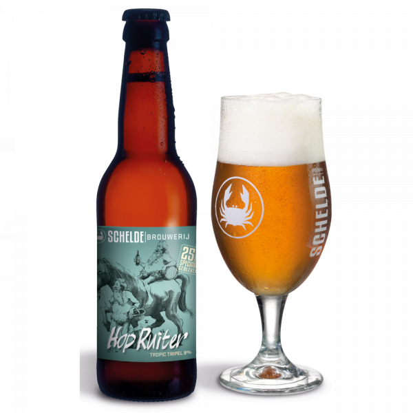 Speciaalbier Hop Ruiter met ingeschonken bierglas