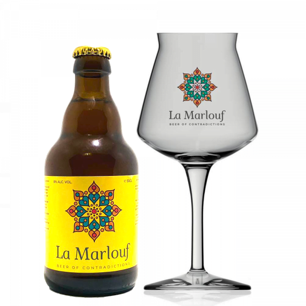 Speciaalbier La Marlouf met bierglas La Marlouf