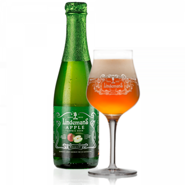 Speciaalbier Lindemans Apple met ingeschonken Lindemans bierglas