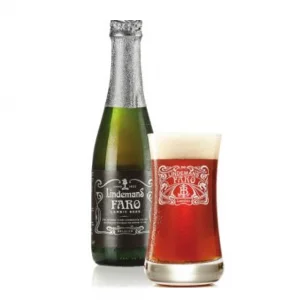 Speciaalbier Lindemans Faro Lambic met ingeschonken bierglas