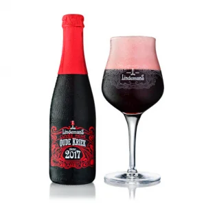 Speciaalbier Lindemans Oude Kriek met ingeschonken Lindemans bierglas