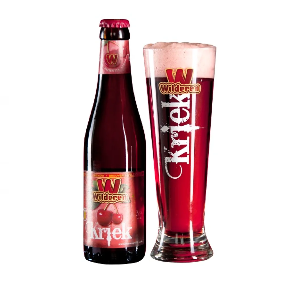 Special beer Wilderen Kriek with poured beer glass