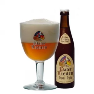 Speciaalbier Pater Lieven Tripel met ingeschonken bierglas