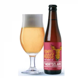 Speciaalbier Pompel Moose met ingeschonken bierglas