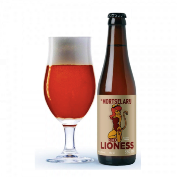 Speciaalbier Red Lioness met ingeschonken bierglas