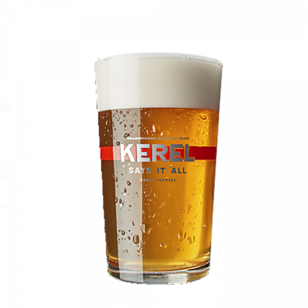 Ingeschonken bierglas Kerel