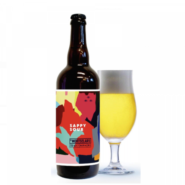 Bierfles Sappy Sour met ingeschonken bierglas