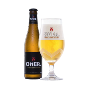 Bierfles Omer traditional blond met ingeschonken glas