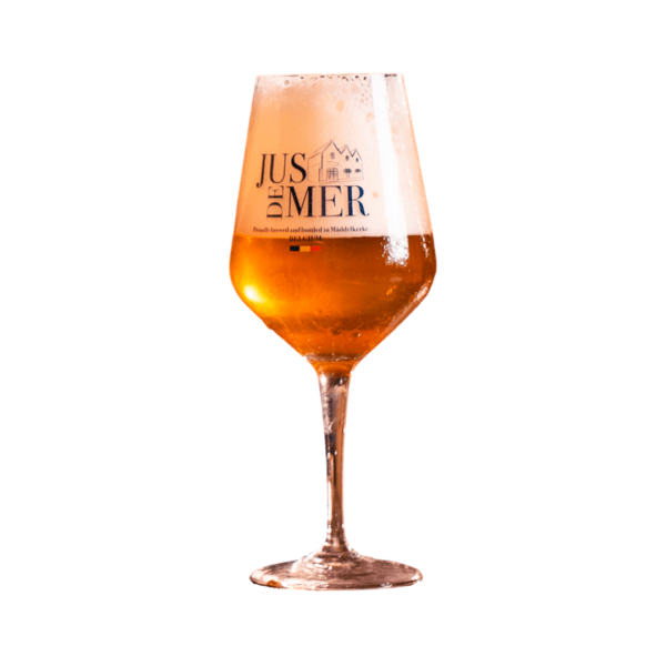 Ingeschonken glas brouwerij Jus de Mer