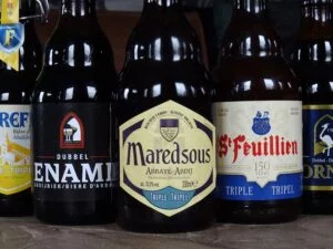 Belgian abbey beers in a row