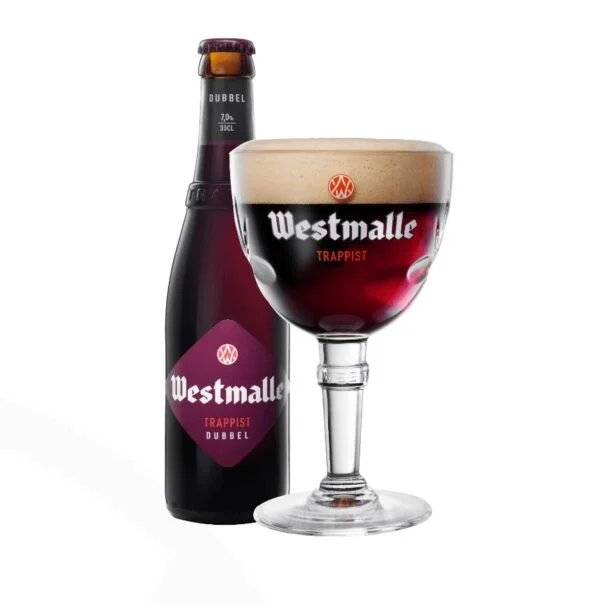 Westmalle Dubbel met ingeschonken bierglas