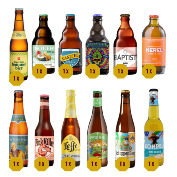 Inhoud bierpakket zomer 12 stuks